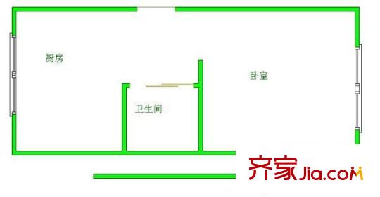 伊利花園 1室 戶型圖