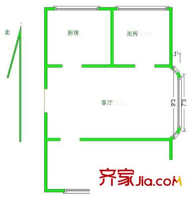 日升南區(qū) 1室 戶型圖