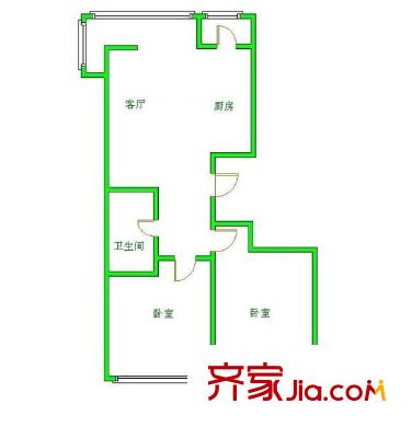 龍灣雅苑 2室 戶(hù)型圖
