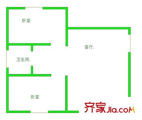 陽光水岸 2室 戶型圖