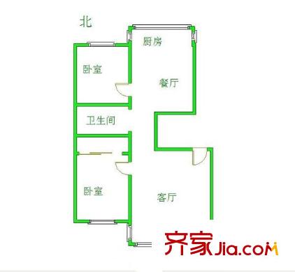 陽光水岸 2室 戶型圖