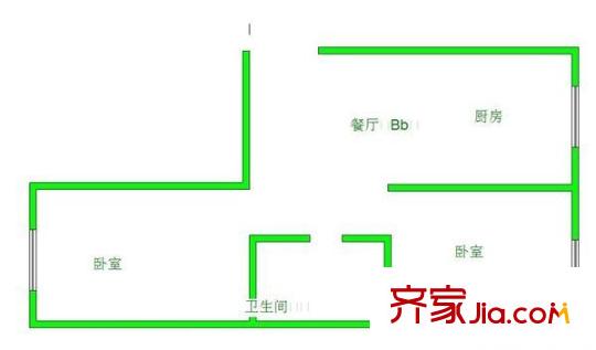 陽光水岸 2室 戶型圖