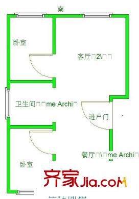 陽光水岸 2室 戶型圖