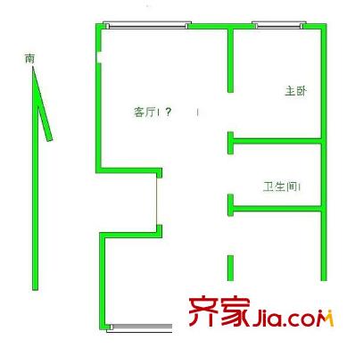 陽光水岸 2室 戶型圖