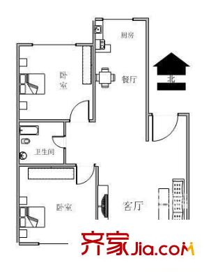 朝陽花園 2室 戶型圖