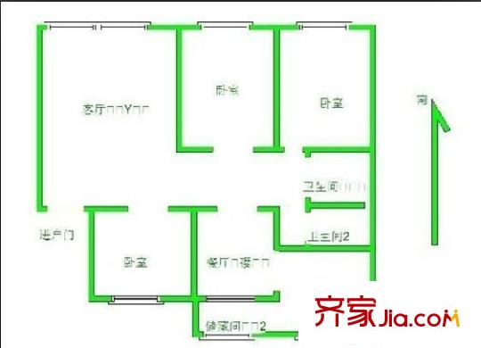 光明新村 3室 戶型圖