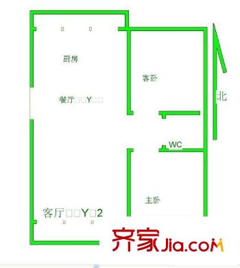 光明新村2室 戶型圖