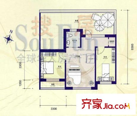 筑石居易戶型圖戶型i+ 5室3廳2衛(wèi)1廚
