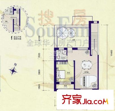 筑石居易戶型圖戶型f+ 3室3廳2衛(wèi)1廚