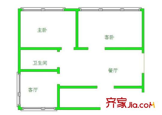 朝陽花園 2室 戶型圖