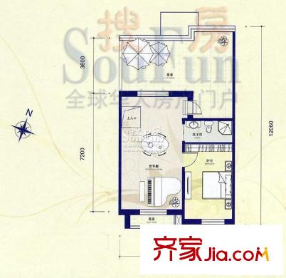 筑石居易戶型圖戶型g+ 3室3廳2衛(wèi)1廚