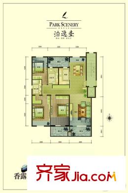 泊逸臺16#2-4層香露逸墅戶型 3室2廳2衛(wèi)1廚