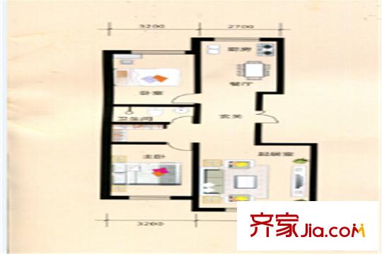 嘉業(yè)名鑄4號樓標(biāo)準(zhǔn)層 2室2廳1衛(wèi)1廚