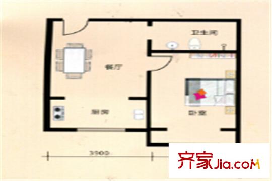 嘉業(yè)名鑄7號樓標(biāo)準(zhǔn)層 1室1廳1衛(wèi)1廚