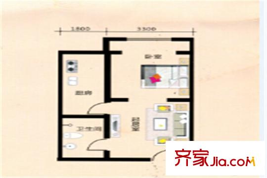 嘉業(yè)名鑄7號樓標(biāo)準(zhǔn)層 1室1廳1衛(wèi)1廚