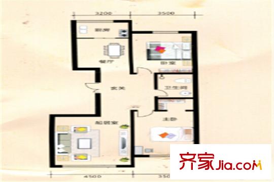 嘉業(yè)名鑄5號樓標(biāo)準(zhǔn)層 2室2廳1衛(wèi)1廚