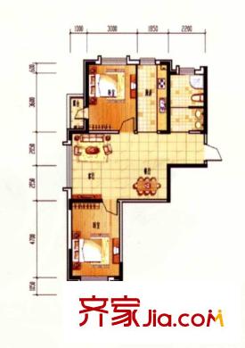 恒隆通潭富苑3,4號樓3-10層A戶型 2室2廳1衛(wèi)1廚