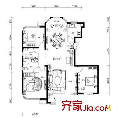 中海?紫御東郡高層 B1/B3/B4/B5號樓 標(biāo)準(zhǔn)層 C1戶型 3室2廳2衛(wèi)1廚