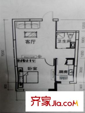 錦華苑高層1單元標準層A1戶型 1室1廳1衛(wèi)