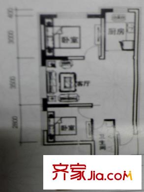 錦華苑高層1單元標準層A3戶型 2室1廳1衛(wèi)