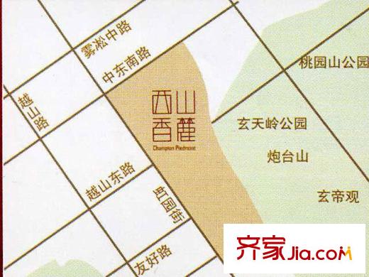 西山香麓交通區(qū)位圖