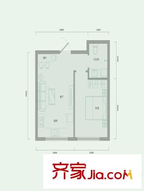 西山林語一期10號(hào)樓標(biāo)準(zhǔn)層A10戶型 1室2廳1衛(wèi)1廚