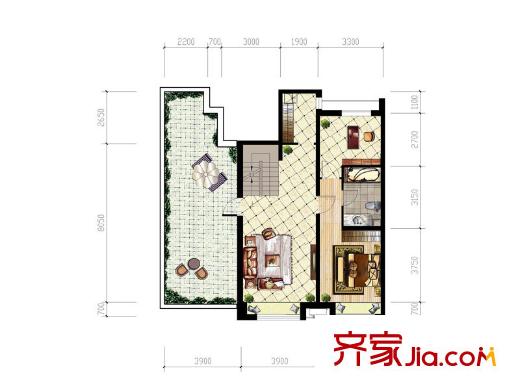 江山印象1-3號樓I戶型上層 4室4廳2衛(wèi)1廚