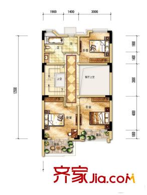 中海?溫莎平方米園四/六聯(lián)排 B#棟 弗朗斯堡戶型 2層 7室2廳4衛(wèi)2廚