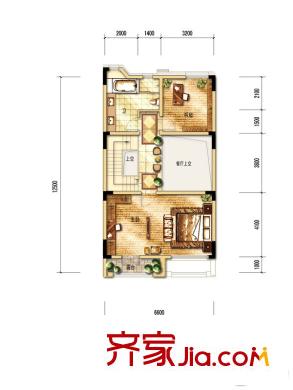 中海?溫莎平方米園四聯(lián)排  D#棟 蒙特爾宮戶型 3層 7室2廳4衛(wèi)2廚