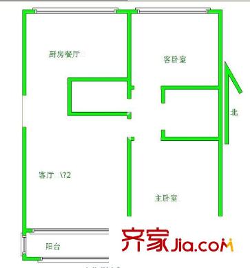 恒東花園 2室 戶(hù)型圖