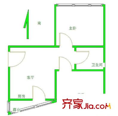 恒東花園 2室 戶(hù)型圖