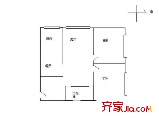 恒東花園 2室 戶(hù)型圖
