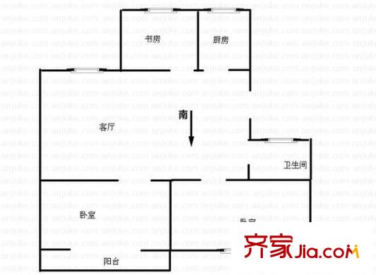 钱桥春满园户型图2室 户型图 2室2厅1卫1厨