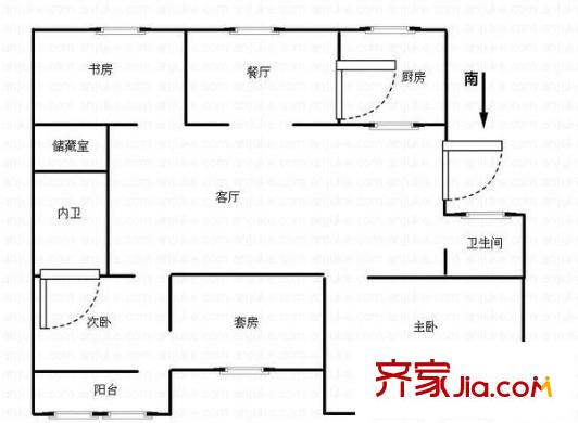 钱桥春满园户型图3室 户型图 3室2厅1卫1厨