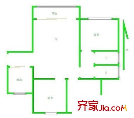 长欣大厦 3室 户型图