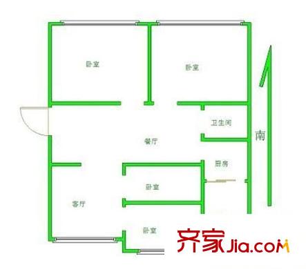 锡州东路小区户型图2室 户型图 2室2厅1卫1厨