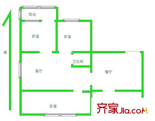 育才南苑户型图3室 户型图 3室2厅1卫2厨