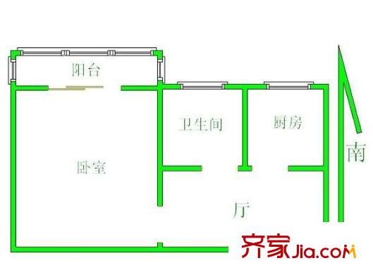 杨北新村 1室 户型图