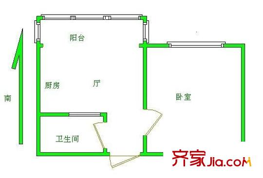 杨北新村 1室 户型图