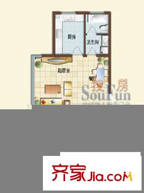 双隆明珠隆舜园户型图I 2室2厅1卫