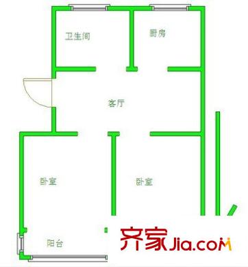 欧典家园户型图2室 户型图 2室2厅1卫1厨