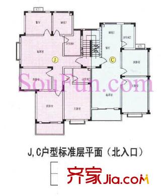 五星小区户型图J、C户型标准层
