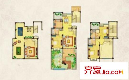 宝龙香槟湖E户型 3室2厅