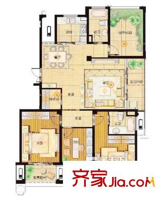 塞纳公馆A户型画境 4室2厅2卫1厨