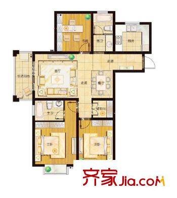 塞纳公馆G3户型和乐居 3室2厅2卫1厨
