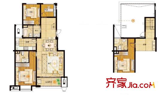 塞纳公馆C3户型香榭 3室2厅3卫1厨