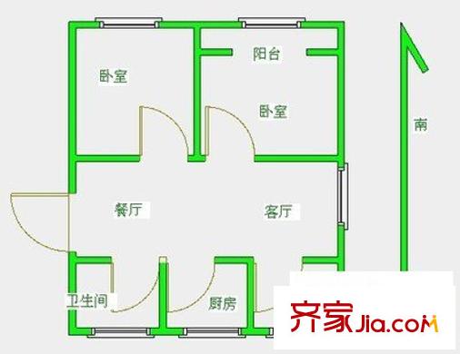 夏家边家园 3室 户型图