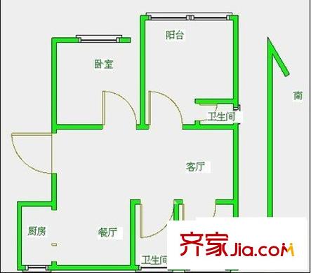 夏家边家园 3室 户型图