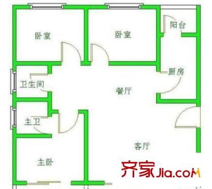 新乐苑小区 3室 户型图