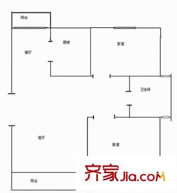 新盛花苑 3室 户型图